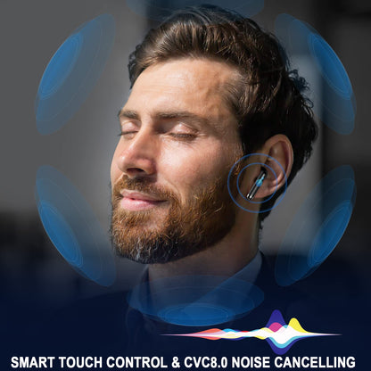 Wireless Earbuds, Bluetooth 5.4 Ear Buds LED Power Display Headphones Bass Stereo, Bluetooth Earbuds in-Ear Noise Cancelling Mic, 40H Playback Mini Case IP7 Waterproof Sports Earphones for Android iOS