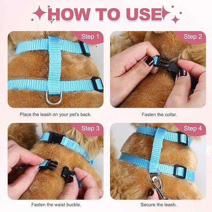 Rabbit Harness and Leash, Escape Proof Bunny Cat Leash Small Animal Harness Soft Adjustable Buckle(2Pcs, Beige) for Bunny Kitten Cats Puppies Walking Hiking Training