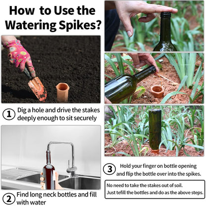 CUZZME 20-Pack Plant Watering Devices, Automatic Watering System for Potted Plants, Self Watering Spikes, Plant Water Seepage Device, Water Your Indoor and Outdoor Plants While on Vacation