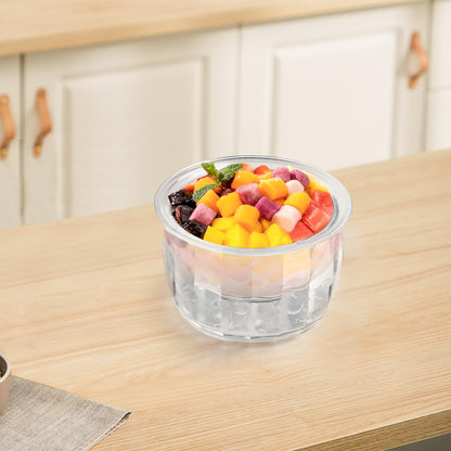 Chillnstay 4-Pack Chilled Serving Bowls and Dip Bowls for Serving for Party, Dip Bowls on Ice with 8 Spoons for Salsa, Guacamole and Hummus