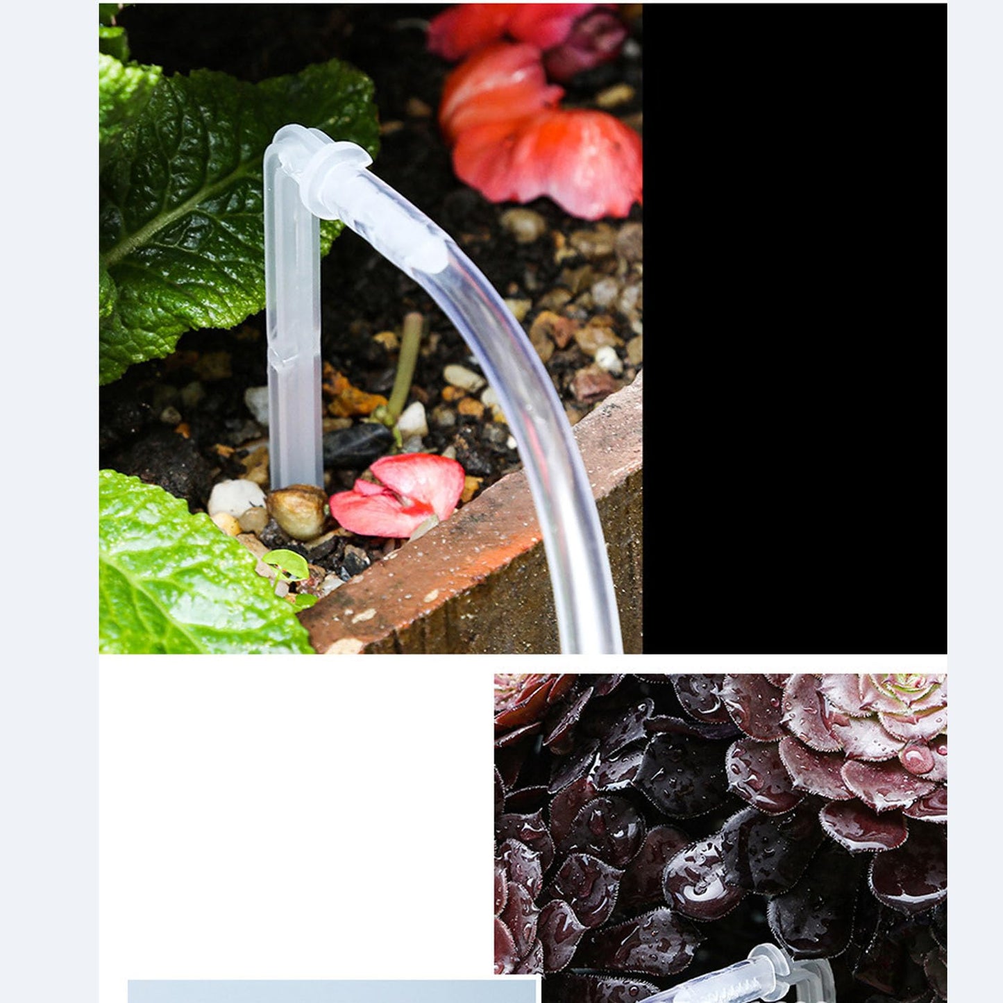 LCD Automatic Drip Irrigation Kit for 15 Plants, Plant Self Watering System Device with Dual, USB or Solar Powered, Programmable Solar Watering System