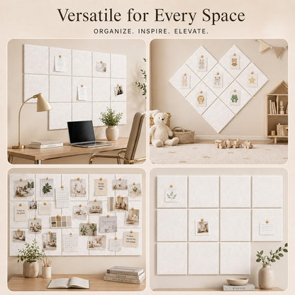 Baysola Felt Bulletin Board Panels 36 x 24 Inch Self Adhesive Wall Tiles Cork Board Alternative for Office Classroom Photos Notes 6 Pack