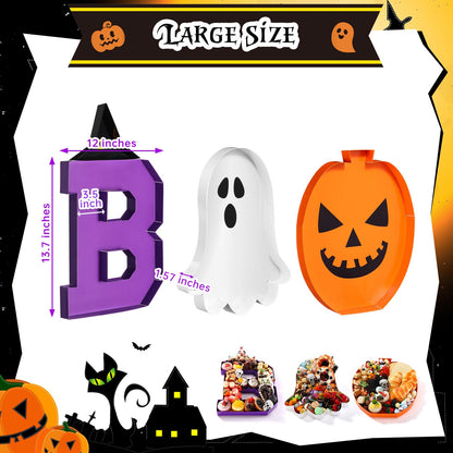 Mifoci 13.7 Inch Large Thanksgiving Boo Charcuterie Board Fillable Letter Charcuterie Halloween Pumpkin Ghost Paper Serving Trays and Platters Chocolate Candy Gift Box for Thanksgiving Party Supplies