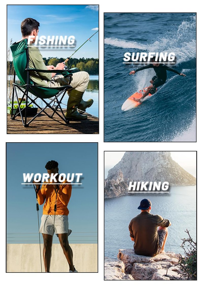 MAGCOMSEN UV Shirts for Men Rashguard Long Sleeve Sun Running Workout Fishing Hiking Quick Dry Swim UPF 50 Shirts Orange