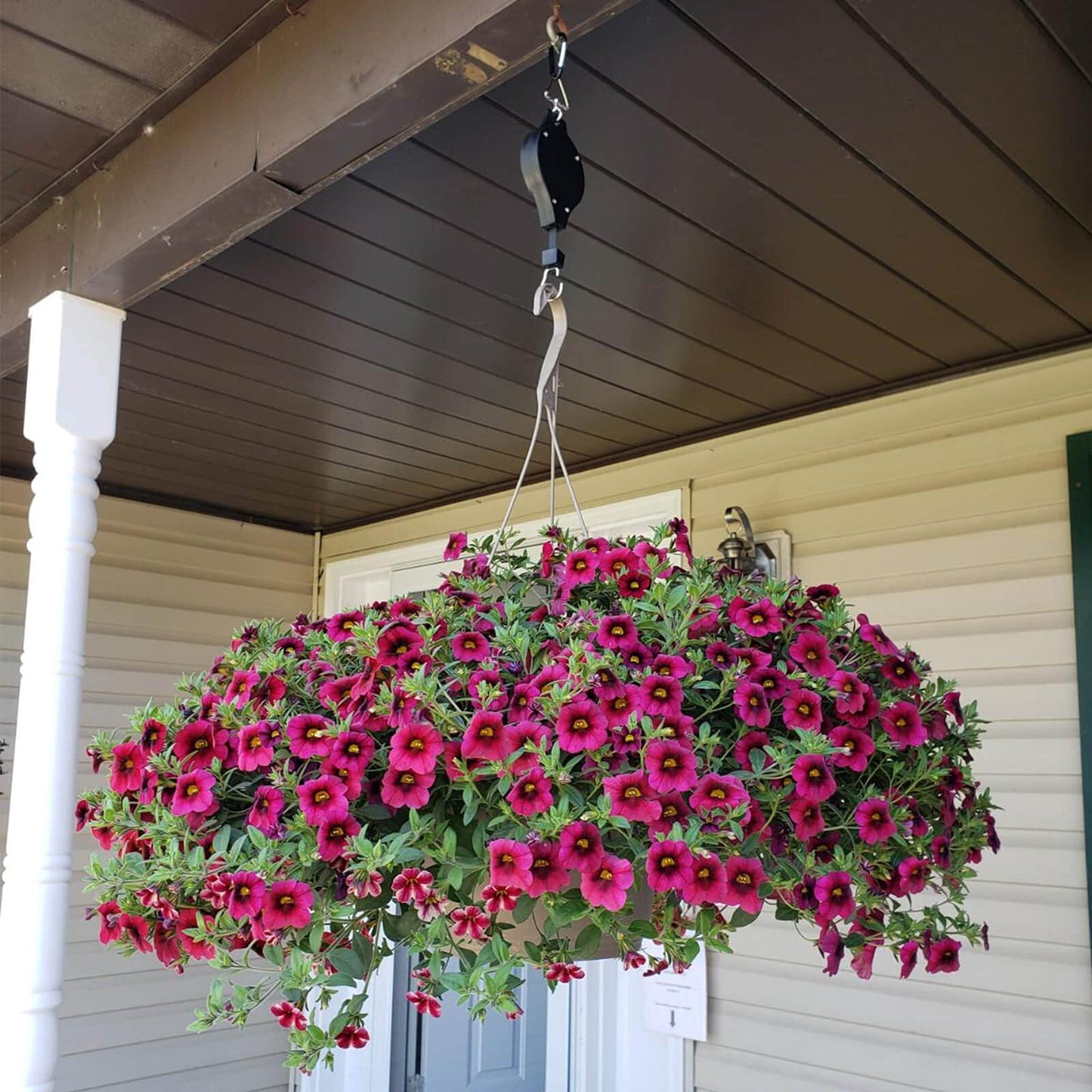 Orgrimmar Plant Pulley Retractable Pulley Plant Hanger Hanging Flower Basket Hook Hanger for Garden Baskets Pots and Birds Feeder in Different Height (Pack of 4)