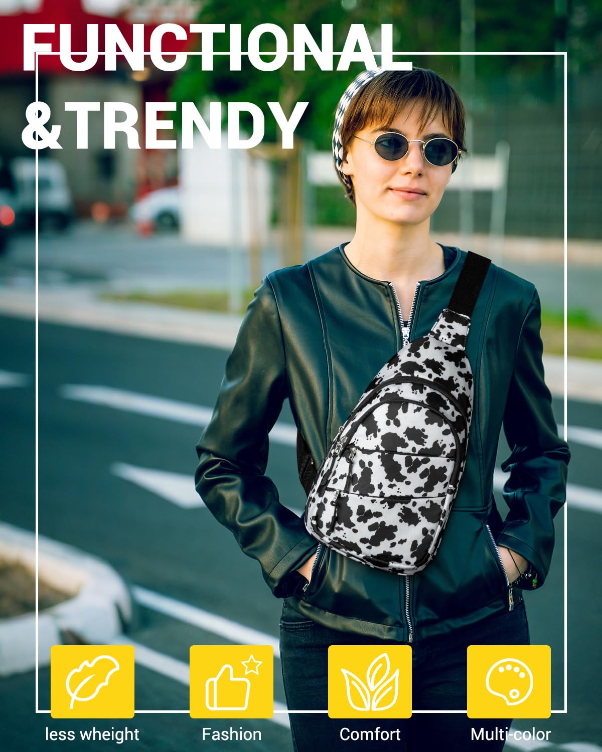 Tuwubi Crossbody Bags for Women, Sling Bag for Men, Small Hiking Backpack Anti Theft Lightweight for Outdoors Travel (M, Black)