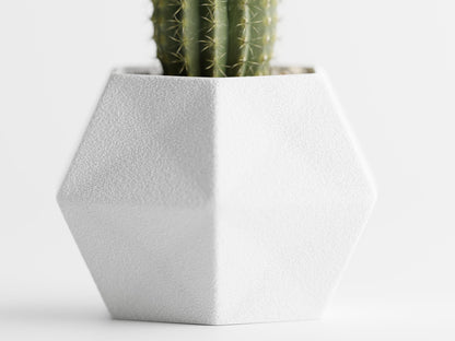 Gallery of Drip 【GeoTrio Modern Geometric Planters】– 3-Piece Faceted Pot Set for Succulents, Cactus, and Indoor Plants – Minimalist Desk Decor, Stylish Gift for Plant Lovers (Pure White)