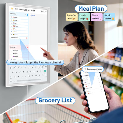 32 Inch Digital Calendar, Electronic Chore Chart, Smart Weekly and Monthly Planner 1920 * 1080P IPS Touchscreen Wall Calendar Rewards for Family Schedules, Meal Planning Gift