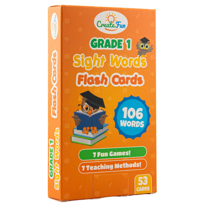 106 Sight Words Flash Cards 1st Grade for Kids Ages 5-6, Dolch & Fry Sight Word Reading Games, Learning Activities for Kids with 7 Educational Game Ideas