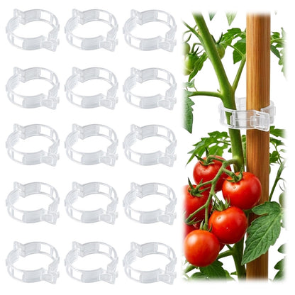 100pcs Tomato Clips for Climbing plants, Plastic Trellis Plant Support Clips for Garden, Reusable Clips for Supporting Grape Tomato Vine and Vegetables Plants to Grow Upright Makes Plants Healthier