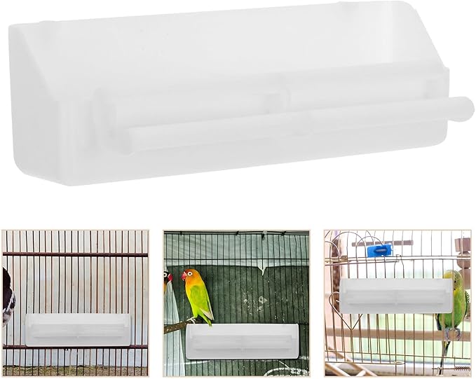 2 Pieces Automatic Bird Feeder Hanging Seed Tray Anti-Splash Wet and Dry Food Container for Outdoor Parrots and Cockatiels