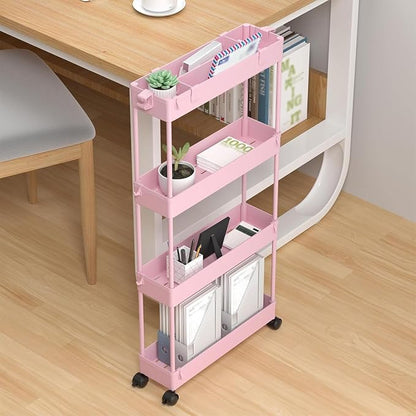 SPACELEAD 2-piece Set Slim Storage Cart 3 Tier,Bathroom Organizer Rolling Utility,Mobile Shelving Unit Slide Out for Office, Kitchen, Laundry Room & Narrow Places