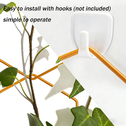 Wall Trellis Indoor, Garden Trellis Plant Accessories Sturdy Wall Trellis for Indoor Climbing Plants, Practical Plant Accessories with Stable Support for Pothos, Ivy. (Gold)