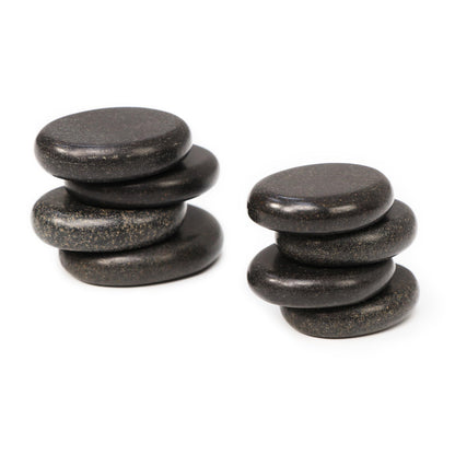 Master Massage Toes Basalt Hot Stone Pack – Beauty Facial Stones – Skin Care Heating Tools - Natural Black Basalt Massage Stone Set for Toes - 8-Piece Kit for Massage Spa, Relaxation, Healing