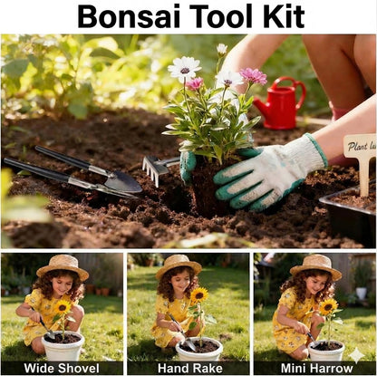 Bonsai Tools Set, 20-Piece Bonsai Tools Set with Waterproof Repotting Mat, Pruning Shears, Scissors & Training Wire - Indoor Gardening Starter Gifts for Women, Men & Beginners