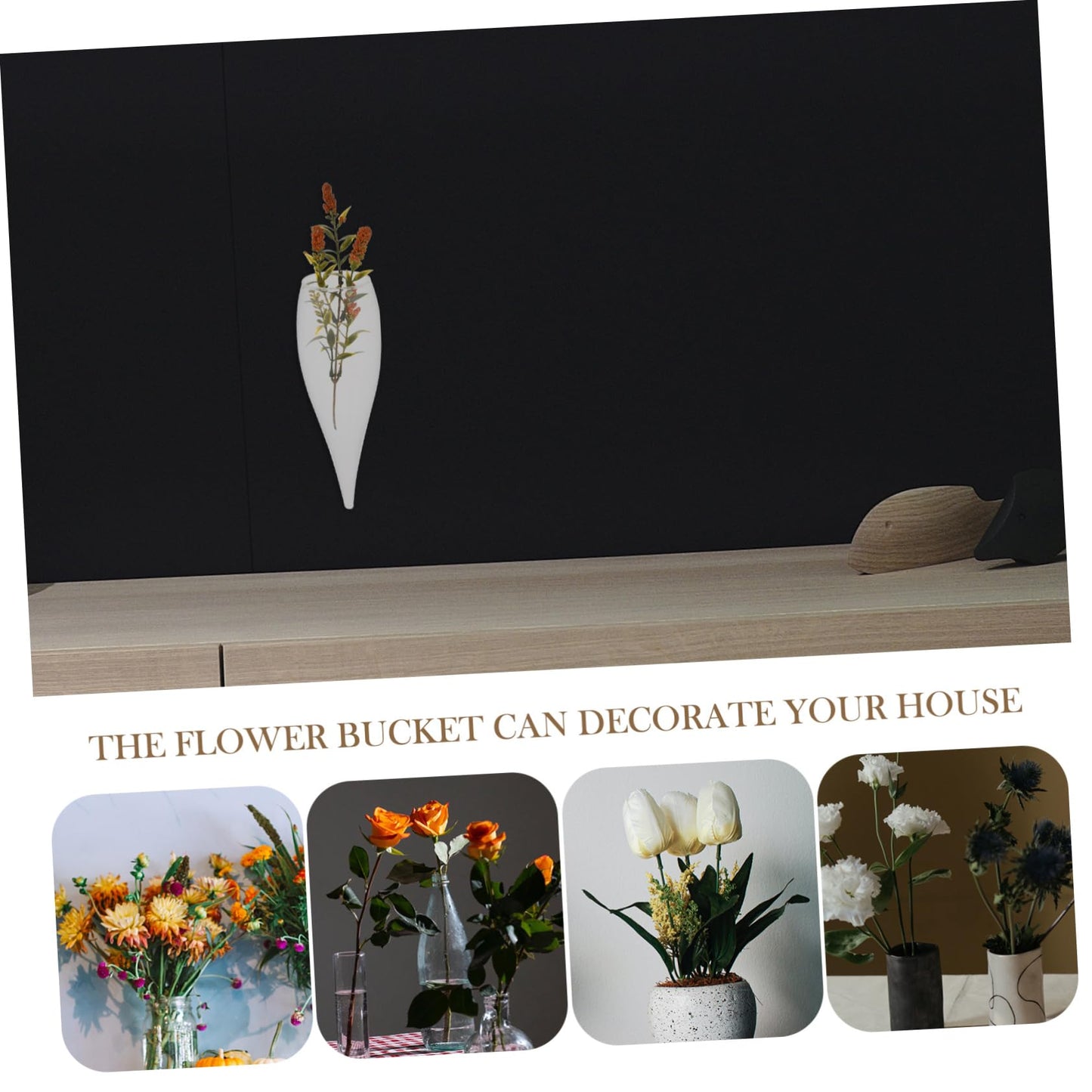 Luxshiny Wall Mounted Glass Flower Planter Transparent Terrarium Vase for Hydroponic Plants Fish Tank Versatile Home Decor for Bathroom Living Room Office