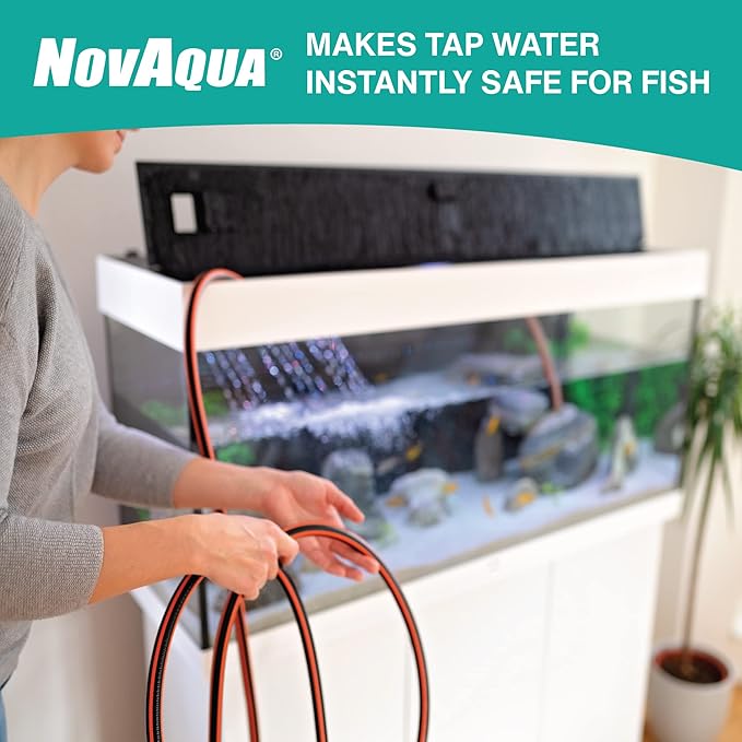 KORDON Novaqua Aquarium Water Conditioner for Freshwater & Saltwater – Instantly Detoxifies Chlorine, Chloramines, & Heavy Metals in Tap Water, Replaces Fish Slime Coat, Adds pH Buffers, 1-gallon
