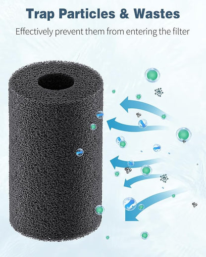 Pawfly 12 Pack Pre-Filter Sponge, 0.6" Aquarium Intake Filter Sponge Foam Cover Rolls for Small Fish Shrimp Fry Fish Tank Covers Accessories