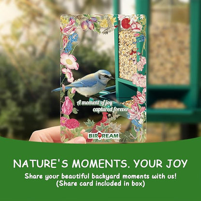 Birdream 2 Pack Bird Feeders for Outdoor Hanging, Retro Pagoda Design Fun Installation Bird Feeder, Attracting Wild Birds Chickadees Goldfinches Cardinals Finches and Sparrows - Green