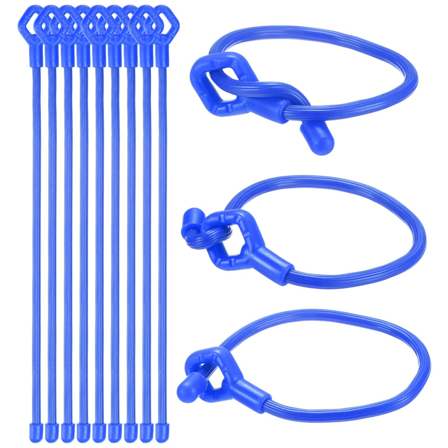 M METERXITY 12-Pack Adjustable Plant Ties, 10inch/25.4cm Silicone Flexible Multi-Function Sturdy Garden Twist Tie for Plant Support/Tree/Shrub/Vine, Reusable Support Twine [Blue]