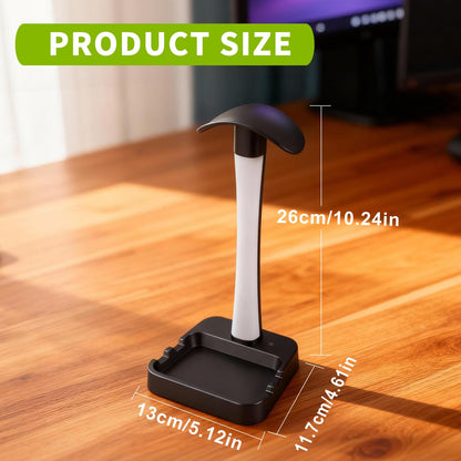 Tascaquin Headphone Stand with Charger,Gaming Headset stand with RGB Light Mode,For Airpod Max Stand,Desk Lamp,Phone Holder,Tablet Holder,desktop organizer,Gifts for Gamers & Music Lover(Black)