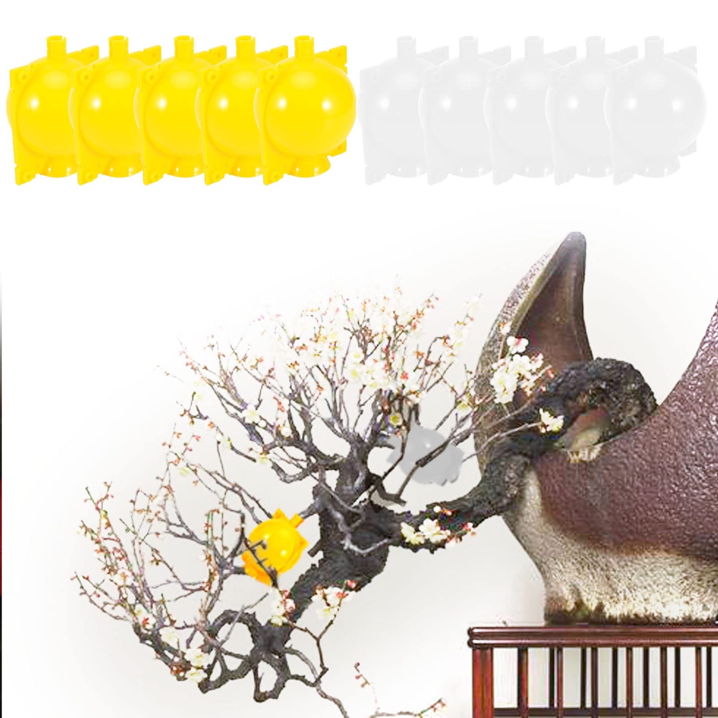 5 Set Tree Root Growing Box, Reusable Plant Rooting Device Air Layering Propagation Kit High Pressure Plant Rooting Grafting Box for Fast Propagation Plants (Yellow)