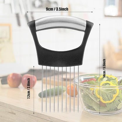 2Pc Onion Slicer Holder, Onion Holder for Slicing, Lemon Slicer Onion Cutter for Slicing, Vegetable Cutter for Potato and Tomato, Food Slicer Assistant Tool for Slicing Fruit Lemon and Meat