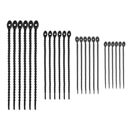M METERXITY 48-Pack Adjustable Plant Ties, 4.7/5.9/6.7/8.2 Inch Silicone Flexible Multi-Function Garden Twist Tie for Crafts/Gift Wrapping/Gardening Plants, Reusable Support Twine [Black]