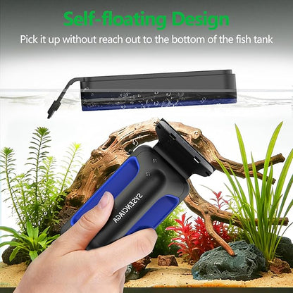 Aquarium Magnet Glass Cleaner, Double-Sided Detachable & Floating Algae Scraper for 0.2-0.4 Inch Fish Tank Glass Cleaning, No Scratches（S）