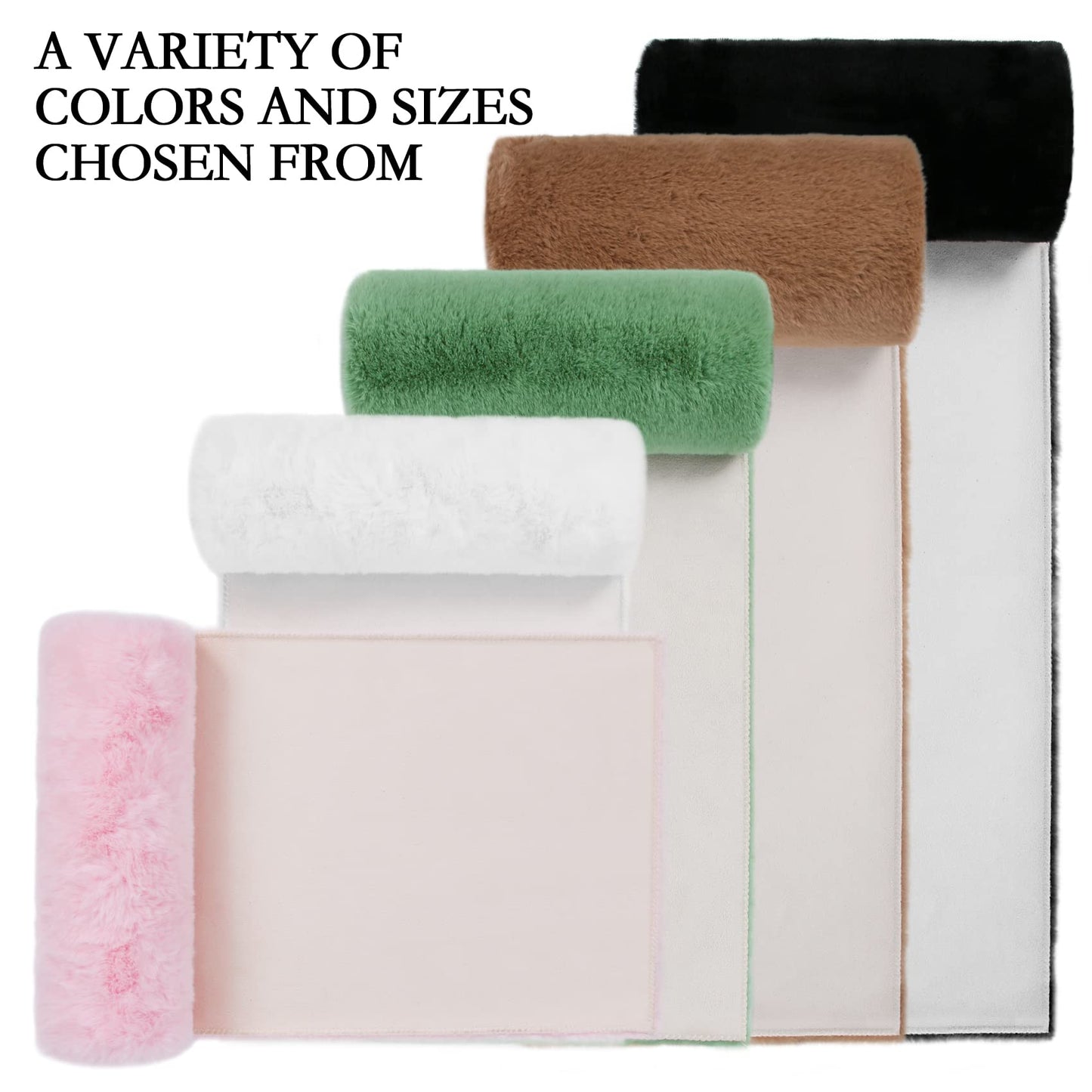 duduta Black Faux Fur Table Runner 48 inches Long, Luxury Fluffy Dresser Runner Nightstand Covers Halloween Wedding Holiday Decor