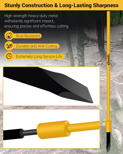 Tree Root Removal Tool, Heavy Duty Root Cutting Shrub Cutter Remover Tool Spade Bar, Fit for Bamboo, Tree Roots, Rocks, Shrubs, Bushes, Stumps. Sliding Gravity Hammer Mechanism