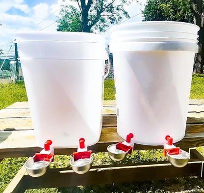 RAC Paws by RentACoop DIY Auto-Fill Metal Cups Waterer Kit - Great for Small Animals, Pets, Bunnies, Ferret, Chickens, Hamsters, Guinea Pigs, Rabbits, Chinchillas, Mice, Rats - 6 Pack