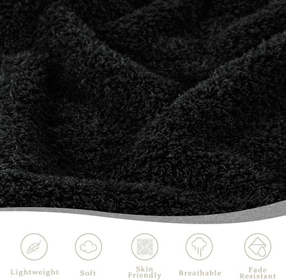 Exclusivo Mezcla Fleece King Size Bed Blanket, Ultra Soft, Lightweight and Fuzzy Black Blanket for Women, Home Decor, 90x104 Inches