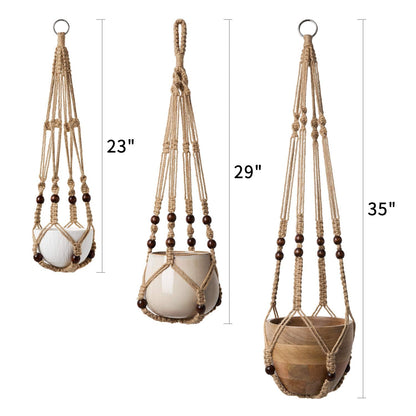 Mkono Macrame Plant Hangers Indoor Different Size and Ceiling Hooks Hanging Planter