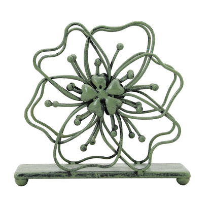 OwlGift Flower Style Napkin Holder, Freestanding Tissue Dispenser, Dining Table Napkin Storage for Home Kitchen Restaurant Picnic Party Wedding Housewarming – Green