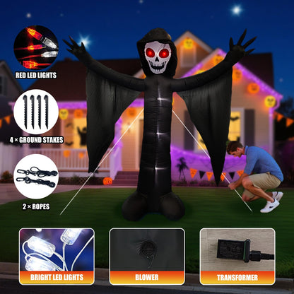 10FT Ghost Halloween Inflatable with Built-in LED Lights, Demon Ghost Inflatables Decoration, Blow Up Lawn Yard Garden Inflatables Decorations (10FT Towering Specter Grim Reaper)
