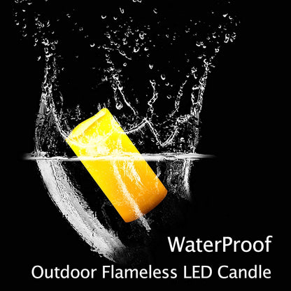 2PCS 7" Waterproof LED Flameless Timer Candles, 1000 Hours Long Battery Life/Flickering Battery Operated Electric Outdoor LED Large Pillar Candle for Outside Lantern Festival Decor etc.