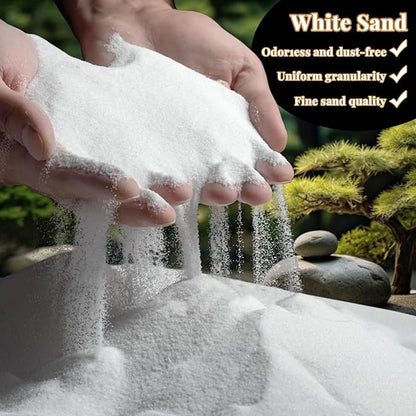 RAINFLOW 30 OZ Fine White Sand for Crafts - Quartz Zen Garden Sand Decorative for Vases Filler, Wedding Unity Ceremony, Incense Burner, Aquarium