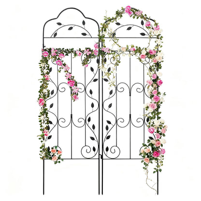 hogardeck Metal 60 * 18in Garden Trellis 2-Packs for Climbing Plants Flowers Vegetables Planting Arched Outdoor Decoration for Courtyards Lawns Gardens