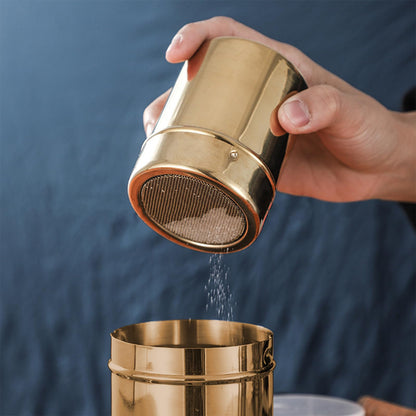 Stainless Steel Powder Shaker, 3.5 x 3inch Fine Mesh Shaker Powder Cans with Lid, Powder Sugar Shaker for Sifter Cocoa/Cinnamon Powder/Coffe/Hold Salt/Pepper (2pcs)