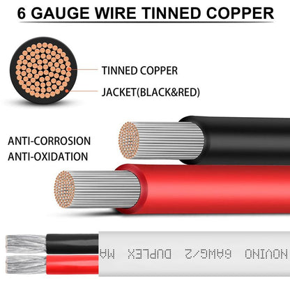 6 Gauge Marine Wire Duplex Marine Grade Wire,6 AWG 15ft Tinned Copper Boat Electrical Cable for Boat/Automotive/RV/Camper Outdoor Use