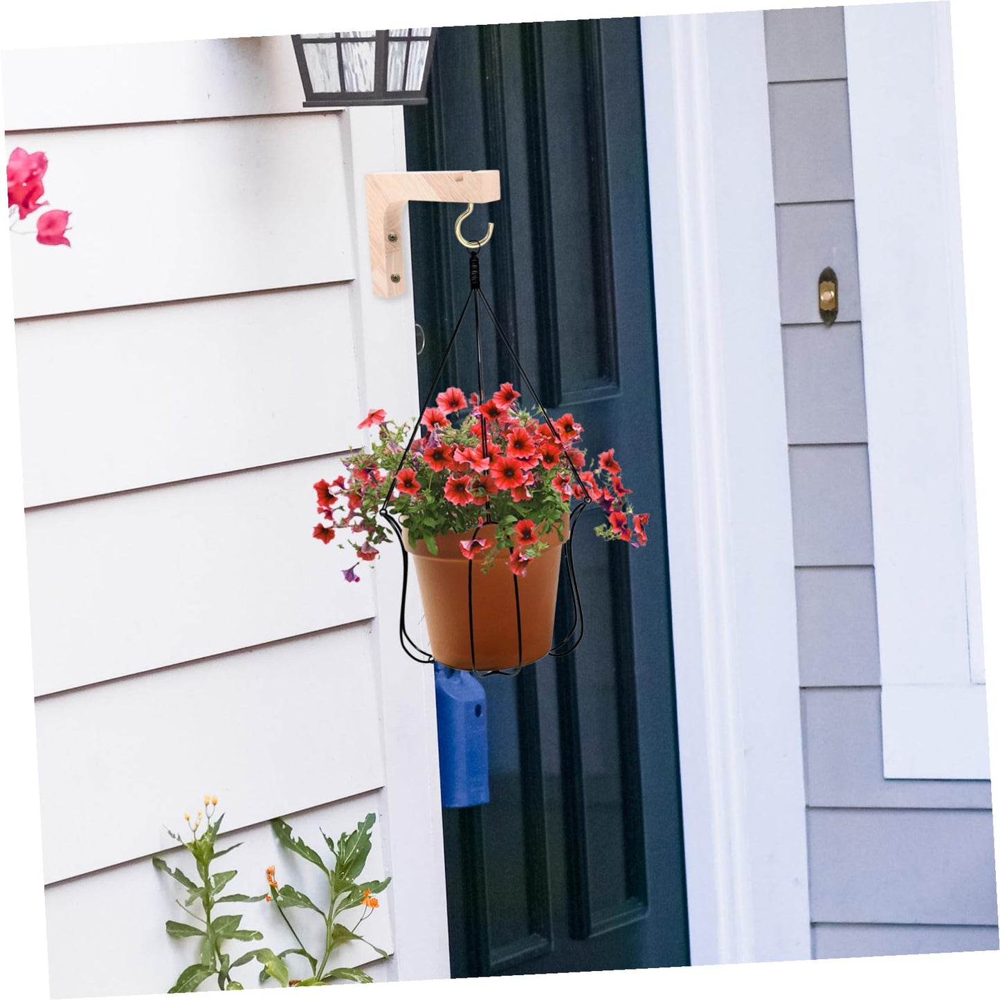 VICASKY Wooden Plant Hanger Hooks 2pcs Heavy-Duty Wall Mount Brackets for Hanging Indoor and Outdoor Flowerpots, Natural Wood Hanging Plant Stand for Garden and Home