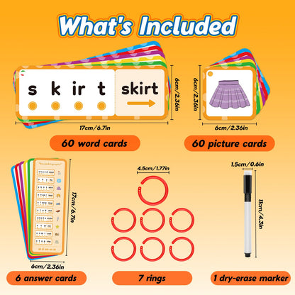 Kasfalci Blends & Digraphs Cards,Phonics Games,Speech Therapy Toys for Toddlers Kids,Learn to Read,Spelling Reading Learning Sight Word Games,kindergarten Preschool Learning Activities,Educational Toy