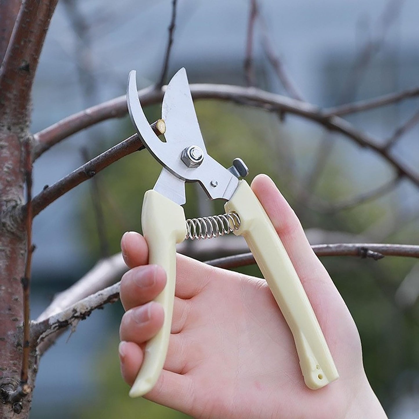 Blue Garden Flower Shears Pruning Shears 6.9 inches Scissors Heavy Duty Plant Scissors for Cutting Flowers, Trimming Plants, Bonsai, Fruits Picking (Blue Handle)