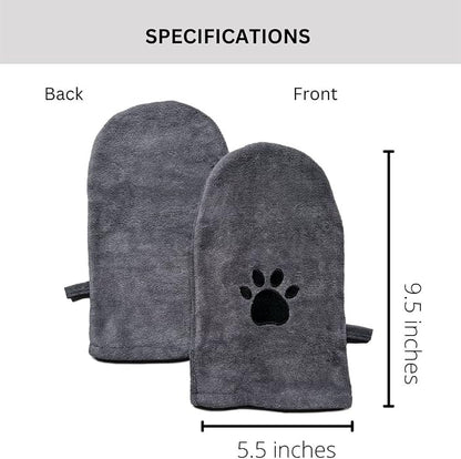 Penny & Niko Microfiber Pet Towel Mitts - Paw Cleaning and Drying Mitts/Gloves for Dogs and Cats (Sky Blue/Gray, Standard - 4 Pack)