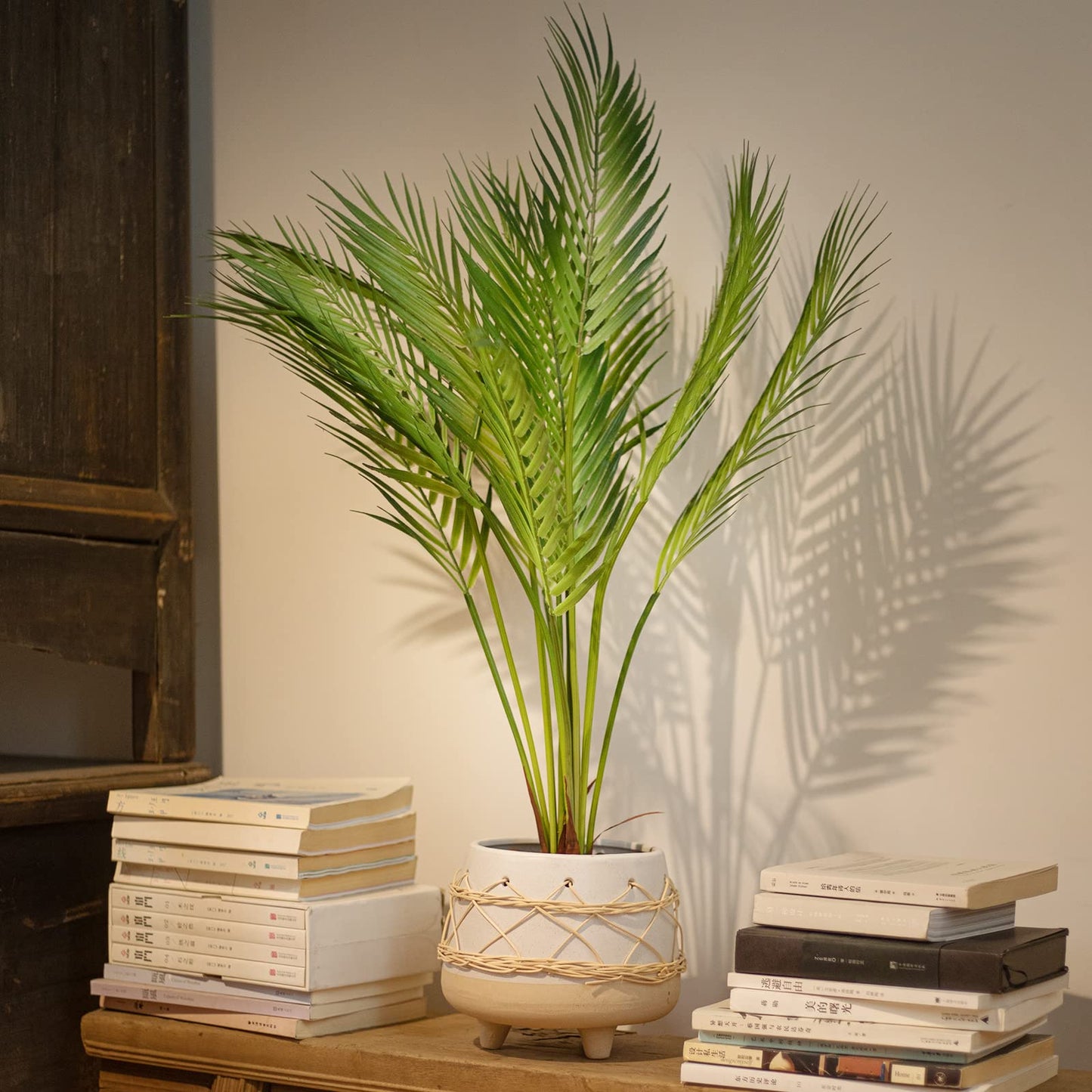 Chonsun Ceramic Planter 8 Inch Plant Pots Indoor Outdoor Planter with Drainage Hole Flower Pots Plant Pot Ceramic Mid-Century