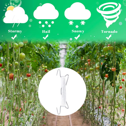 Chumia 120 Pcs Tomato Hooks with String, Plant Support Clips, Tomato Support Hook for Climbing Plants, Tomatoes Holder Hooks with 32.8ft Twine to Prevent Vegetable Fruit from Pinching or Falling Off