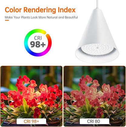 Bstrip Hanging Grow Lights for Indoor Plants-25W Full Spectrum 5000K Plant Light with 4H/9H/14H Timer& 16.4FT Power Cord for Indoor Growing, Ideal for Large Tall Plant, Garden and Flowers Greenhouse