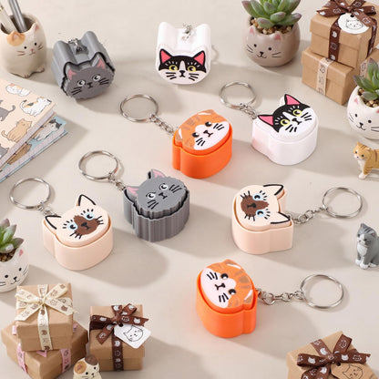 Kenning 12 Pcs Cat Clicker Fidget Keychain Bulk 3D Printed Sensory Clicker Fidget Toys for Adults Stress Relief Cat Party Favors Keychains for Birthday Goodie Bags Summer Giveaways Coworker Gifts