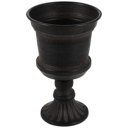 Yardwe Iron Urn Planter, Rustic Metal Flower Pots Decoration Vase for Wedding Party Home Garden Porch Front Door Decoration (Black)